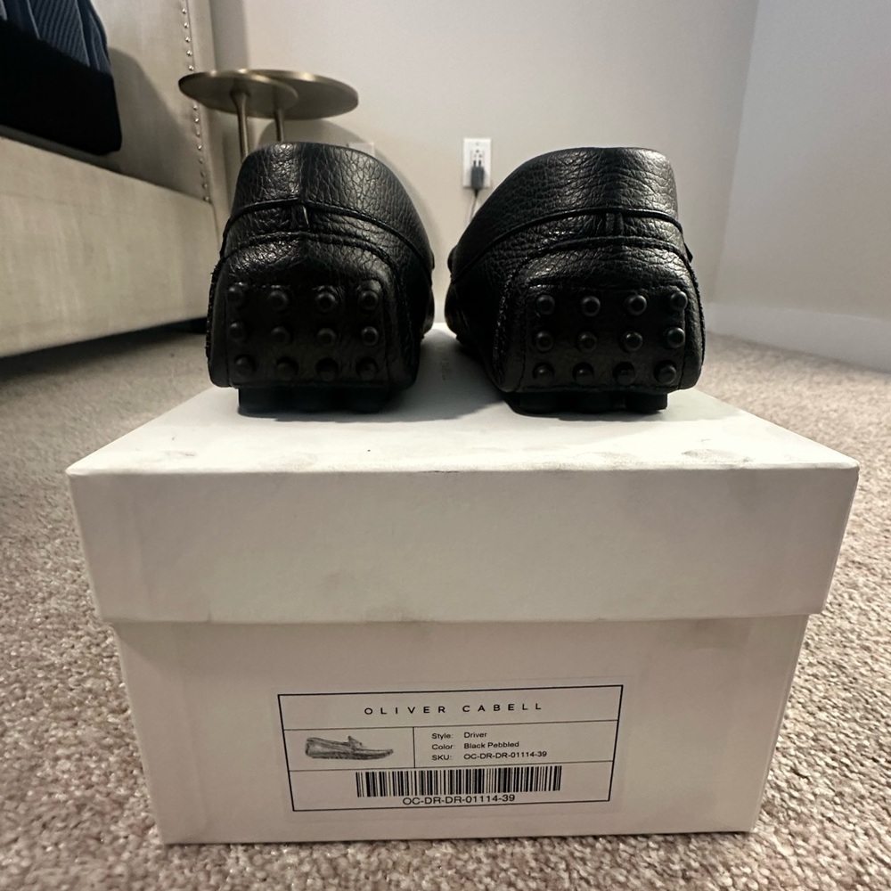 Oliver Cabell Black Leather Slip-On Loafers - Picture 5 of 5